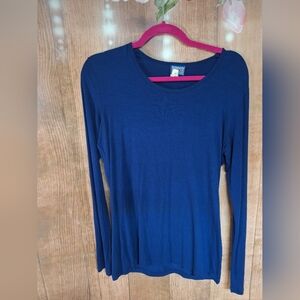 CHEROKEE WORKWEAR SCRUB TOP LONG SLEEVE BLUE SIZE SMALL